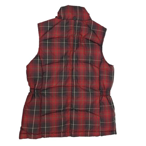 In Style We Trust NY Reversible Zip Puffer Vest Womens M Red Tartan Plaid Black - Picture 14 of 16